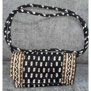 Vera Bradley Quilted Crossbody Shoulder Bag Java Black Retired Pattern Purse